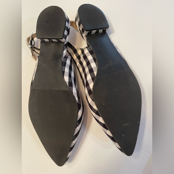 Crown and Ivy Size 7 Slingback Sandals Black and White Check - Picture 9 of 11